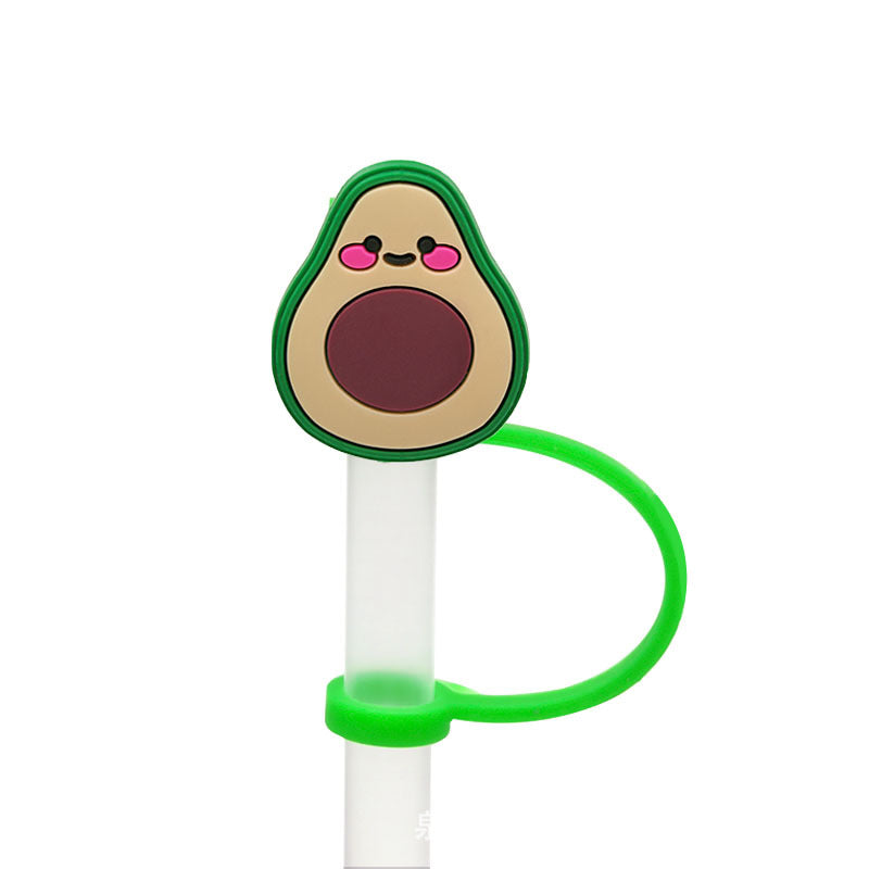 Wholesale 10pcs Plant Cartoon Straw Cap Silicone Dustproof Plug